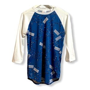 Lularoe Blue and White Top Size Small